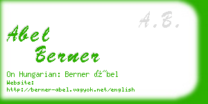 abel berner business card